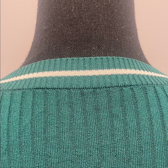 Green Ribbed Button-Up Blouse - Picture 3 of 4